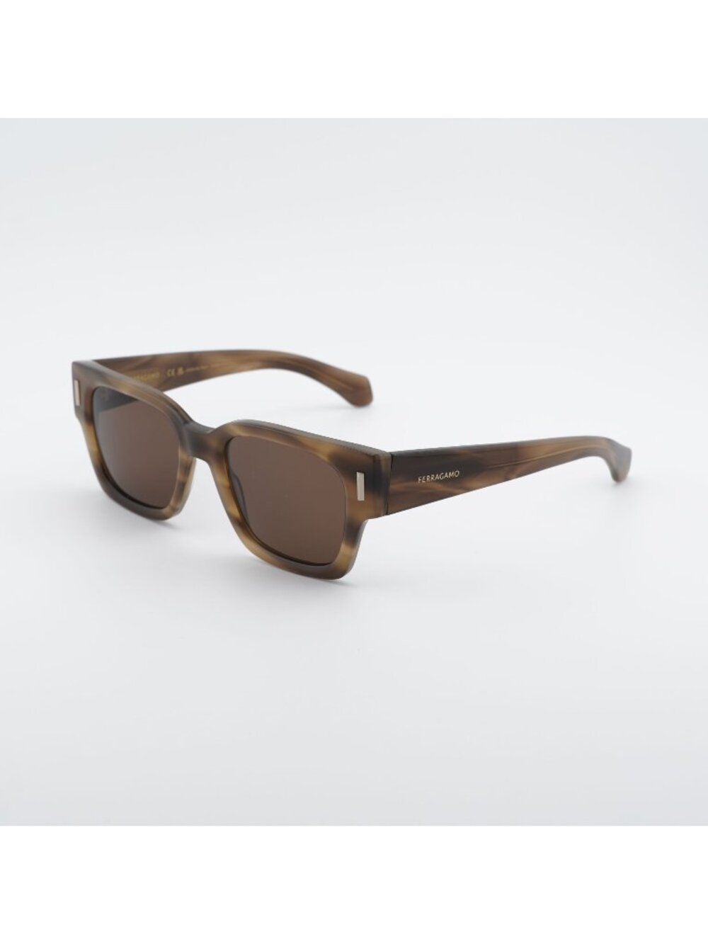 Salvatore Ferragamo SF2010S 319 Unisex Sunglasses Khaki Square Frame, Brown Lens